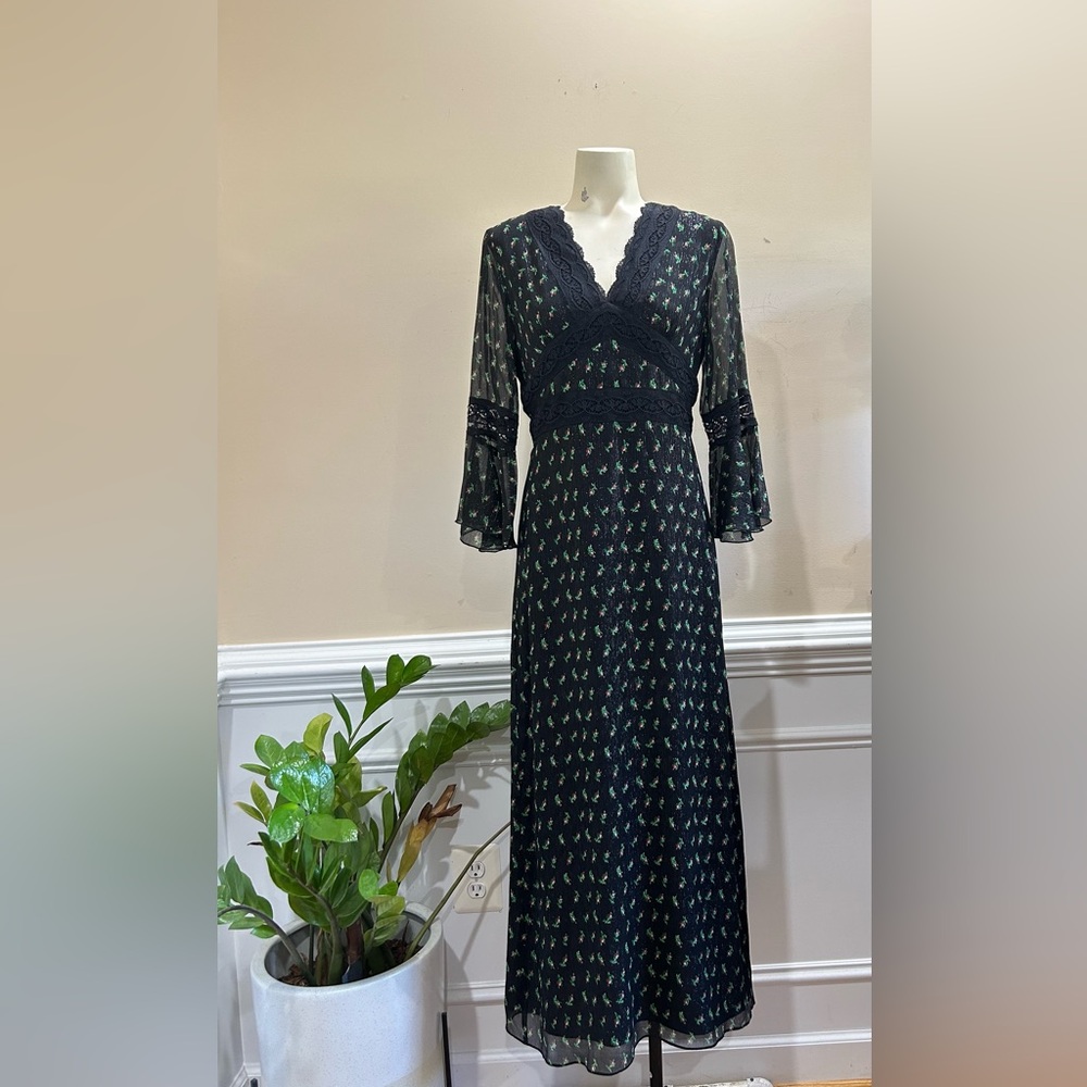 Anna Sui Sheer Metallic Dress